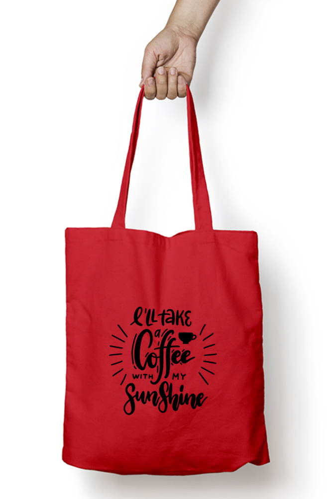 I'LL Take A Coffee With My Sunshine Tote Bag With Zipper | Evrbay