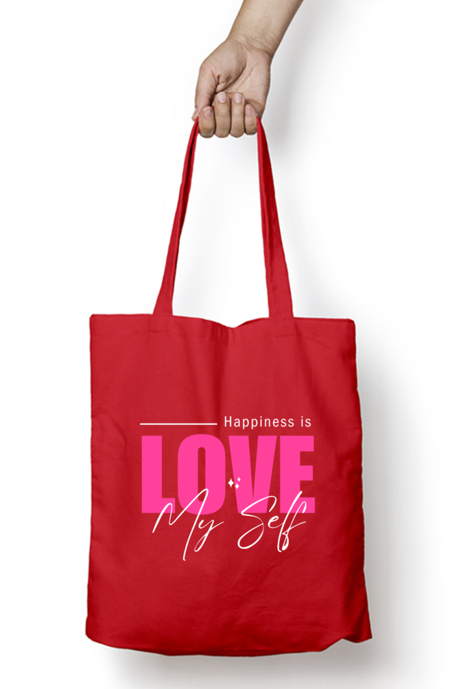 Happiness Is Love Myself Tote Bag With Zipper | Evrbay