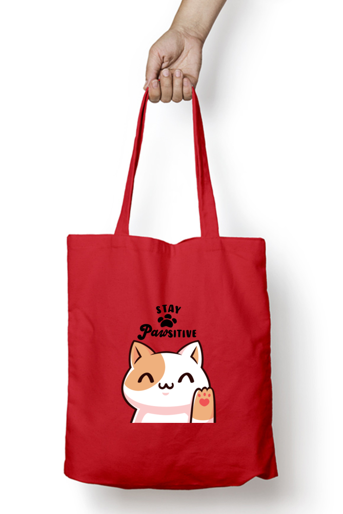 Stay Positive Tote Bag With Zipper | Evrbay