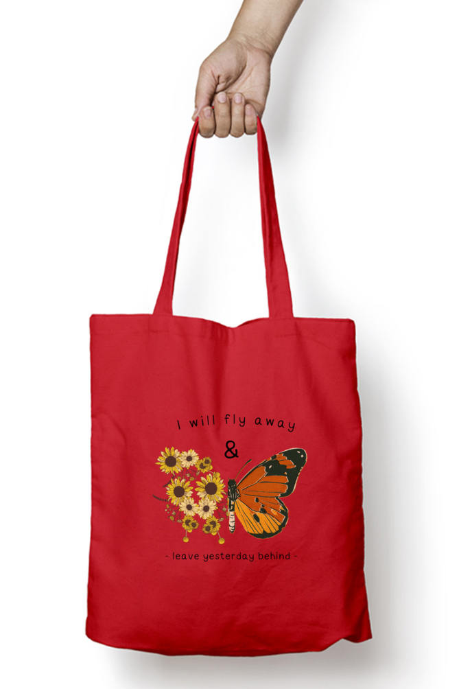 I Will Fly And Leave Yesterday Behind Tote Bag With Zipper | Evrbay