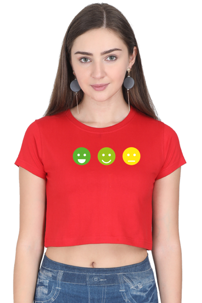 Smiley Printed Women Crop Top | Evrbay