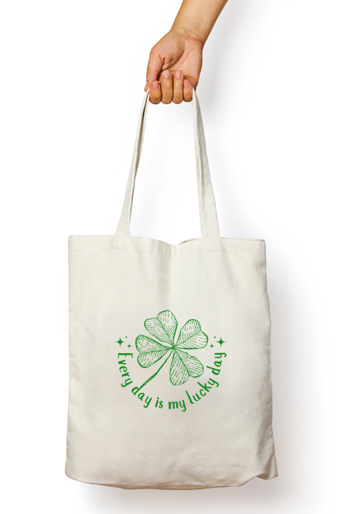 Everyday Is My Lucky Day Tote Bag With Zipper | Evrbay