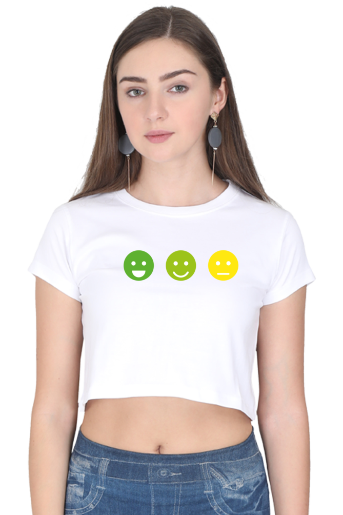 Smiley Printed Women Crop Top | Evrbay