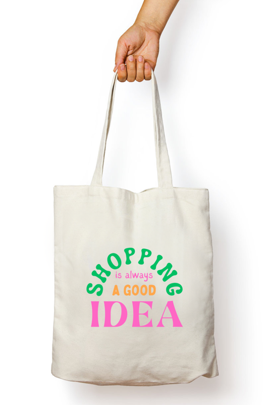 Shopping Is Always A Good Idea Tote Bag With Zipper | Evrbay