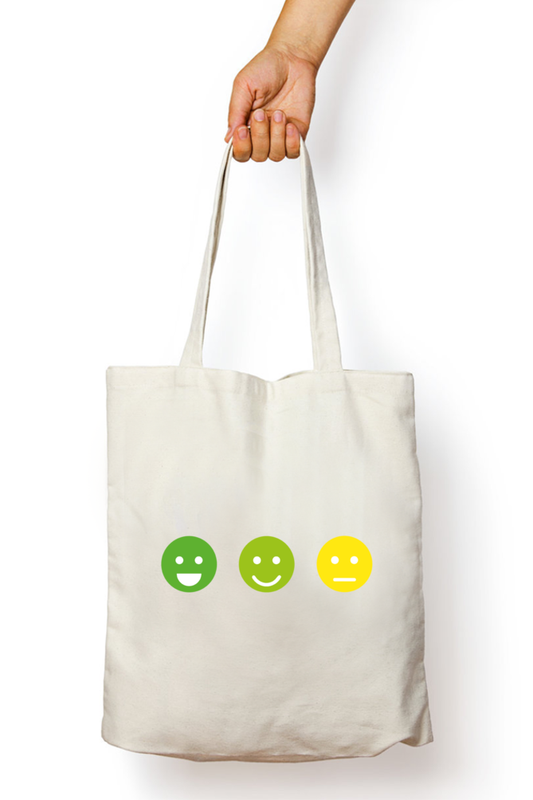 Smiley Tote Bag With Zipper | Evrbay