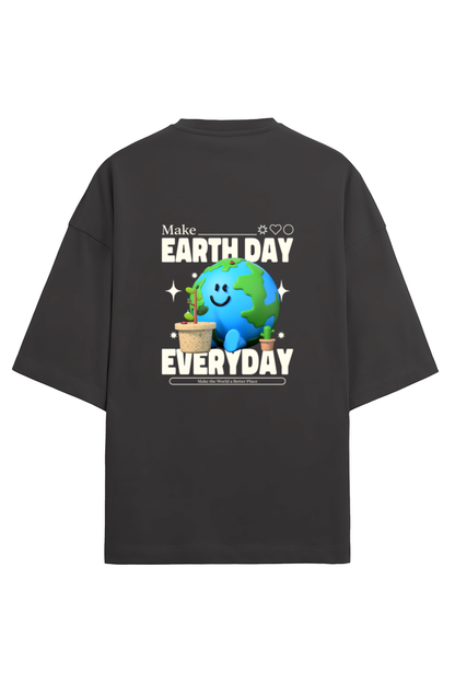 Earth Day Harmony Dual Print Oversized Tees | EVRBAY |Unisex