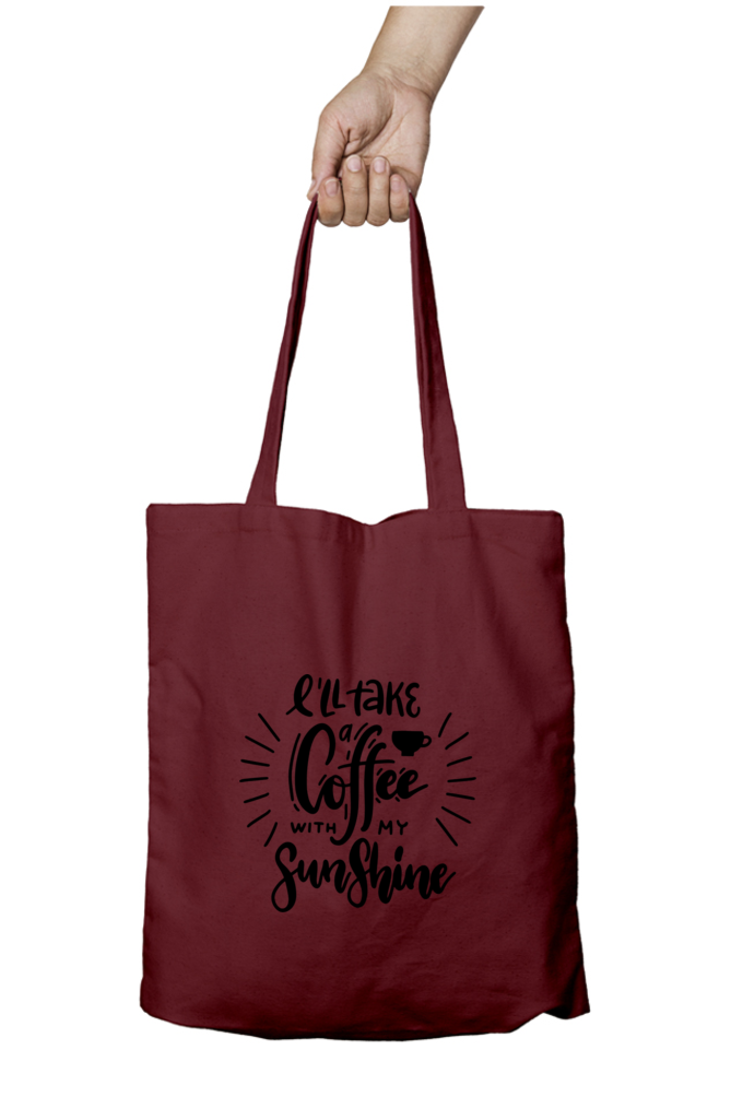 I'LL Take A Coffee With My Sunshine Tote Bag With Zipper | Evrbay