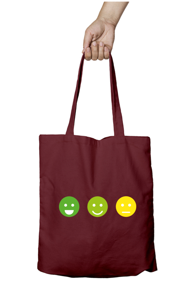 Smiley Tote Bag With Zipper | Evrbay