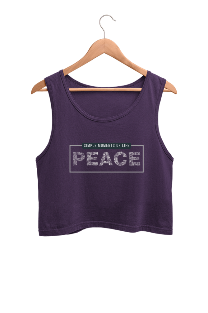 Peace Printed Women Crop Tank Top | Evrbay