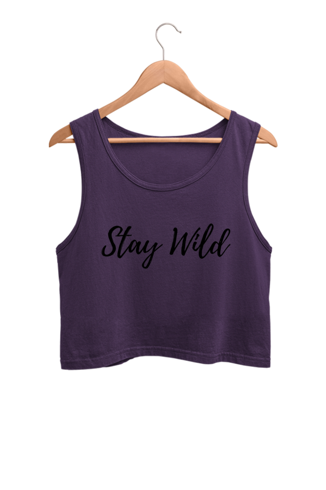 Stay Wild Printed Women Crop Tank Top | Evrbay