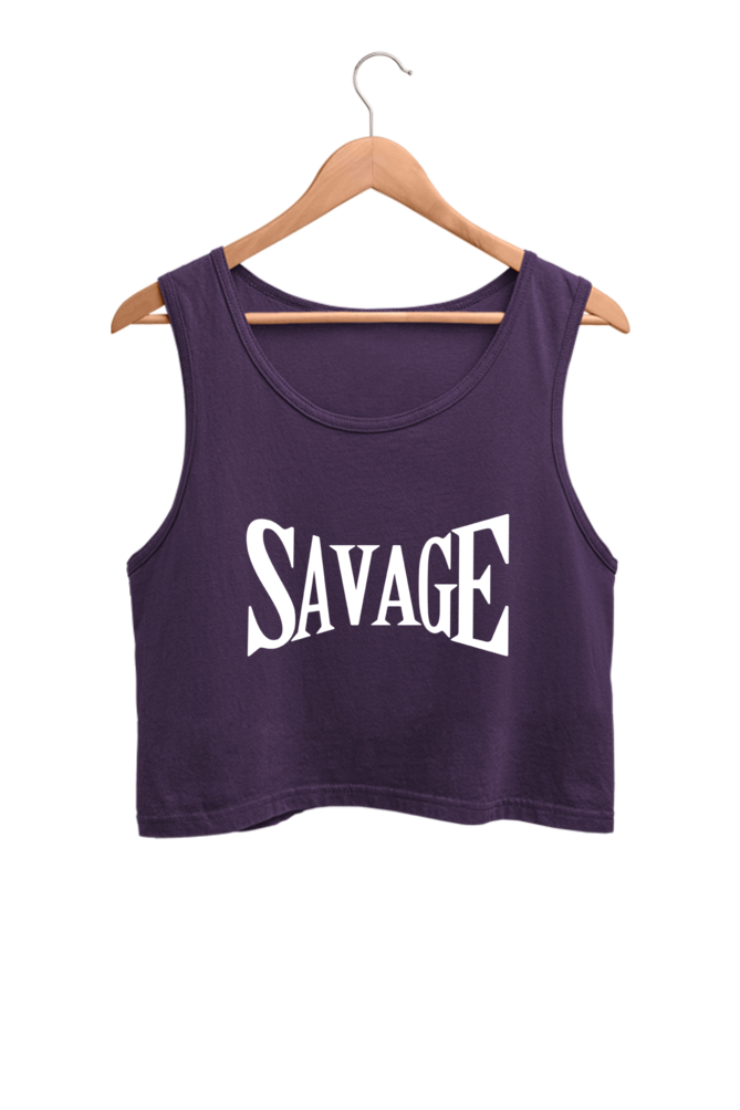 Savage Printed Women Crop Tank Top | Evrbay