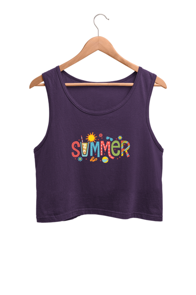 Summer Printed Women Crop Tank Top | Evrbay