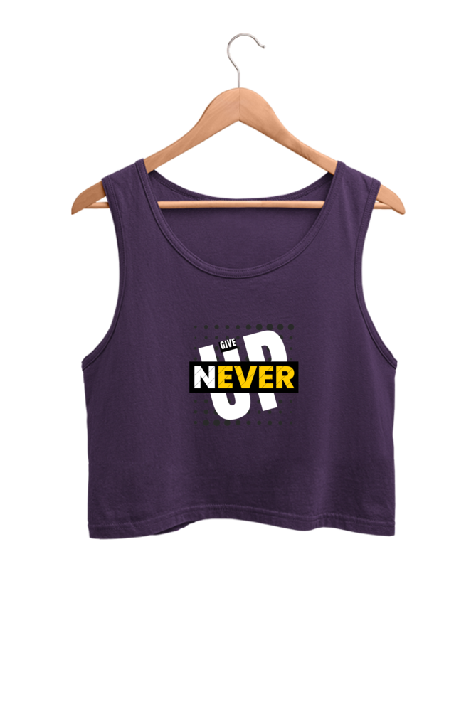 Never Give Up Women Crop Tank Top | Evrbay