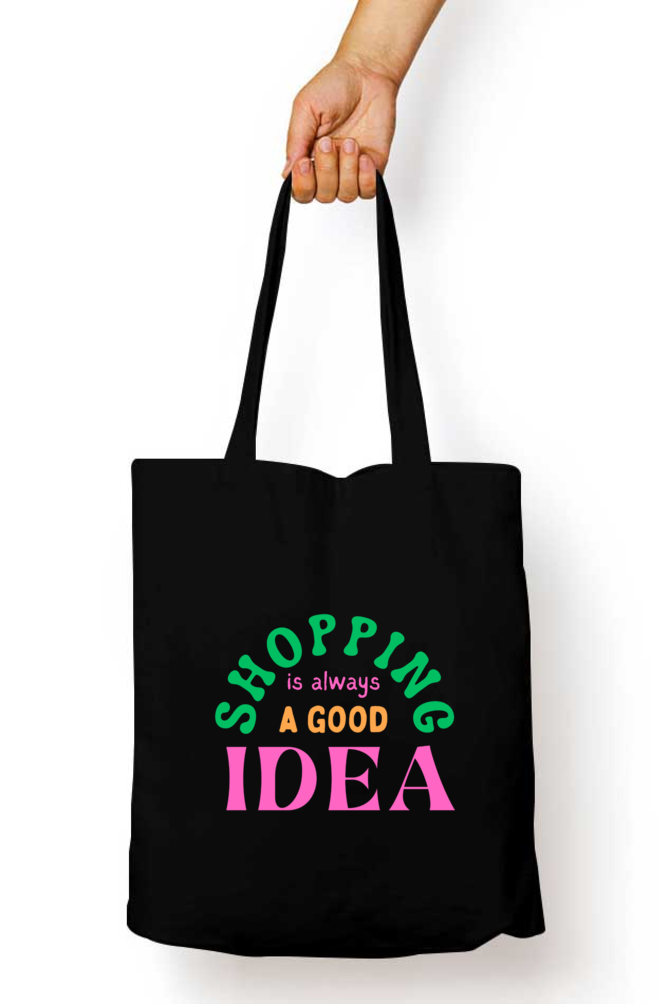 Shopping Is Always A Good Idea Tote Bag With Zipper | Evrbay