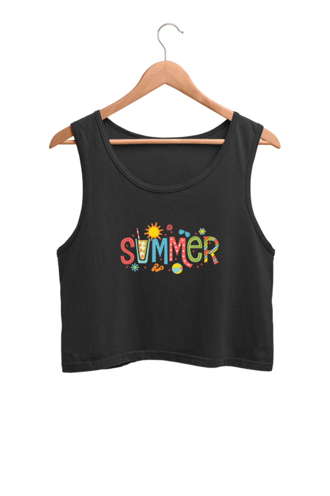 Summer Printed Women Crop Tank Top | Evrbay