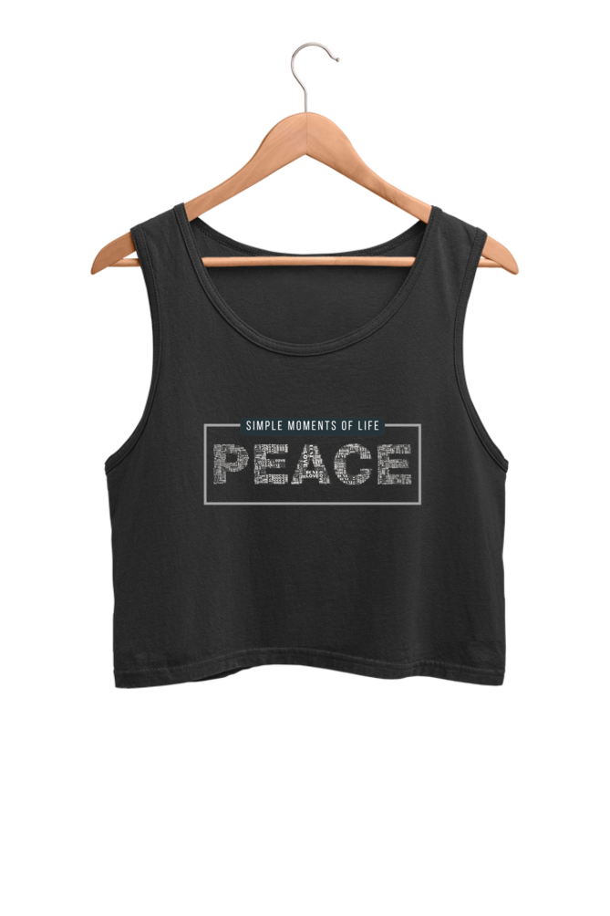 Peace Printed Women Crop Tank Top | Evrbay