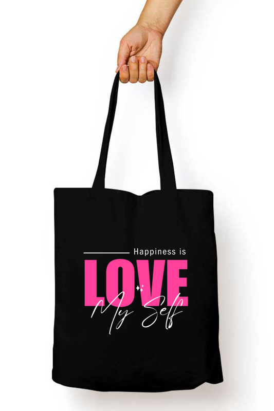 Happiness Is Love Myself Tote Bag With Zipper | Evrbay