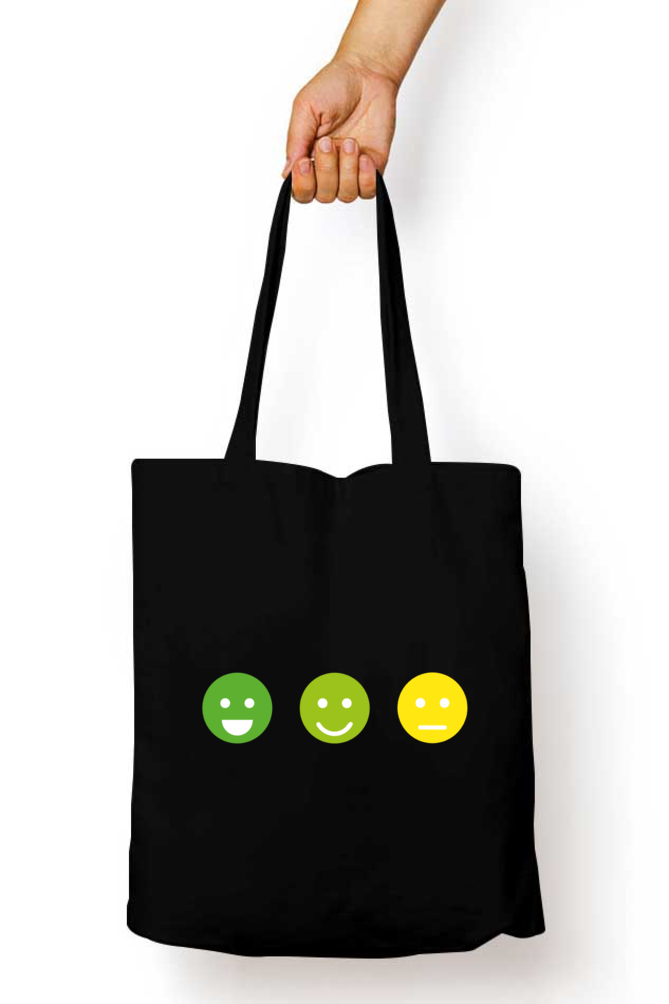 Smiley Tote Bag With Zipper | Evrbay