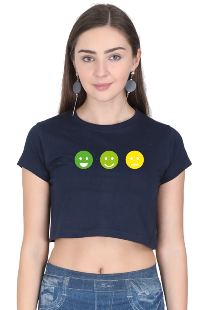 Smiley Printed Women Crop Top | Evrbay