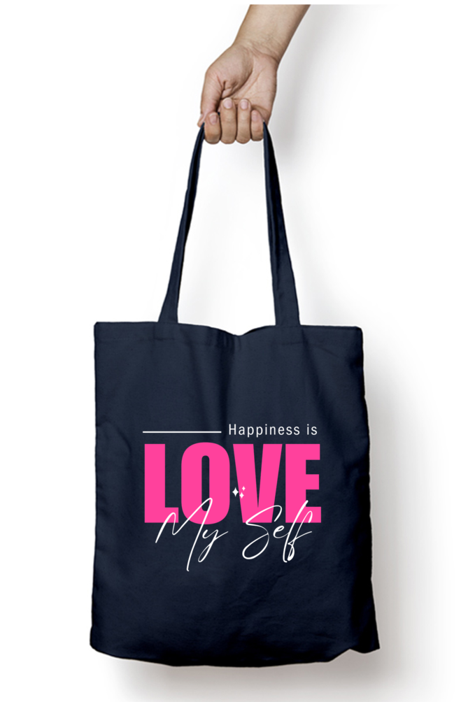 Happiness Is Love Myself Tote Bag With Zipper | Evrbay