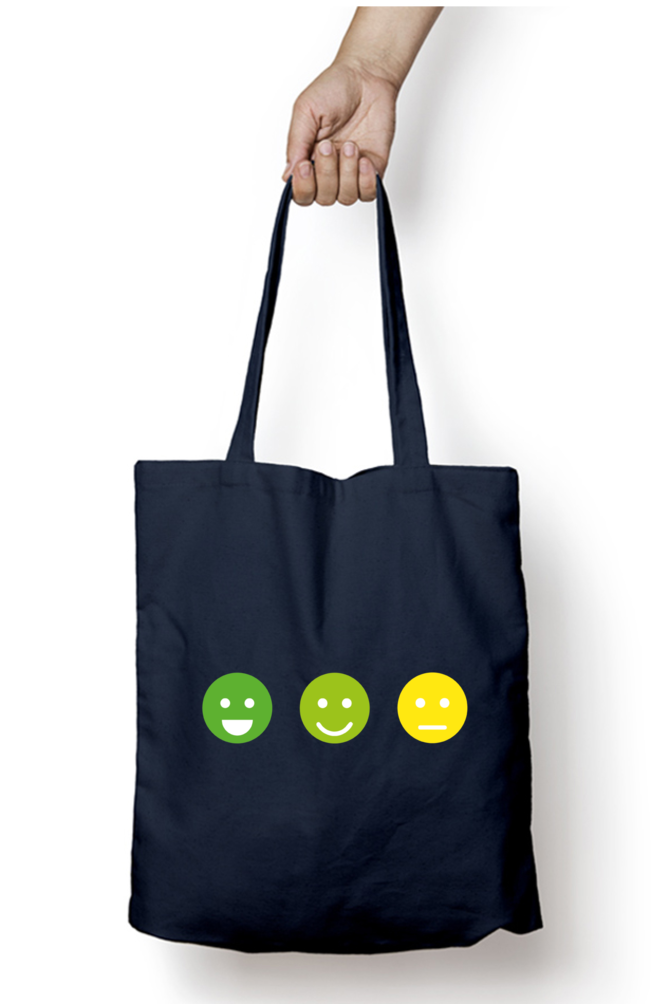 Smiley Tote Bag With Zipper | Evrbay