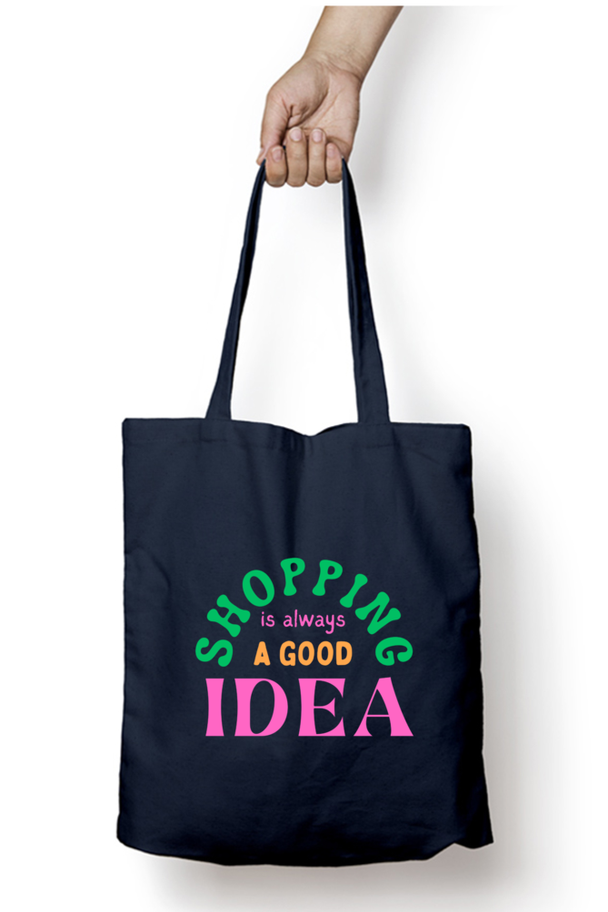 Shopping Is Always A Good Idea Tote Bag With Zipper | Evrbay