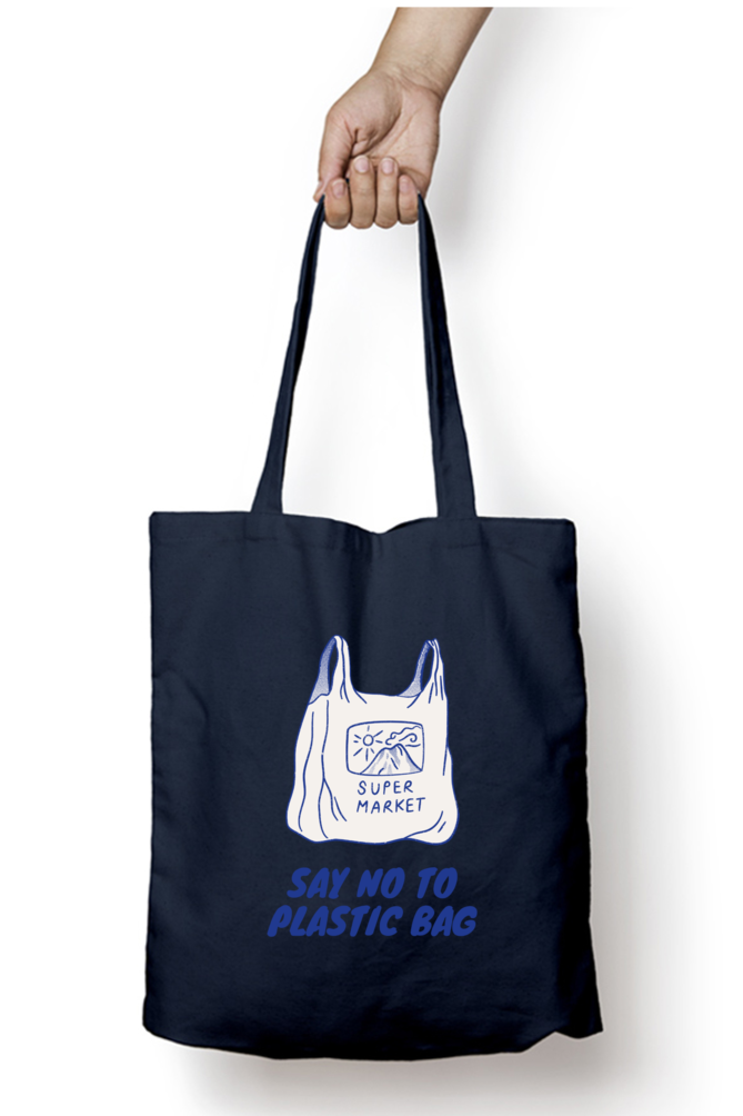 Say No To Plastic Tote Bag With Zipper | Evrbay