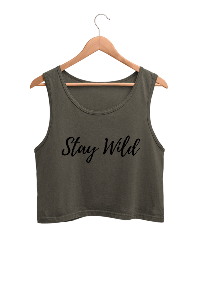 Stay Wild Printed Women Crop Tank Top | Evrbay