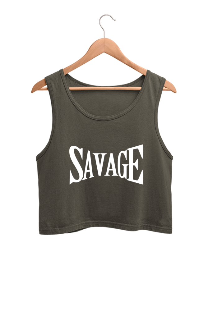 Savage Printed Women Crop Tank Top | Evrbay