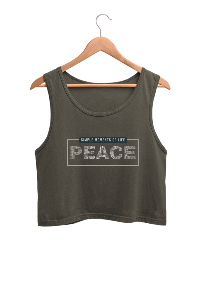 Peace Printed Women Crop Tank Top | Evrbay