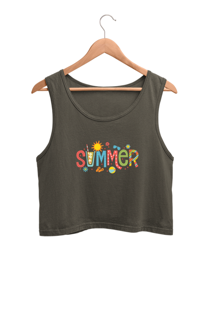 Summer Printed Women Crop Tank Top | Evrbay