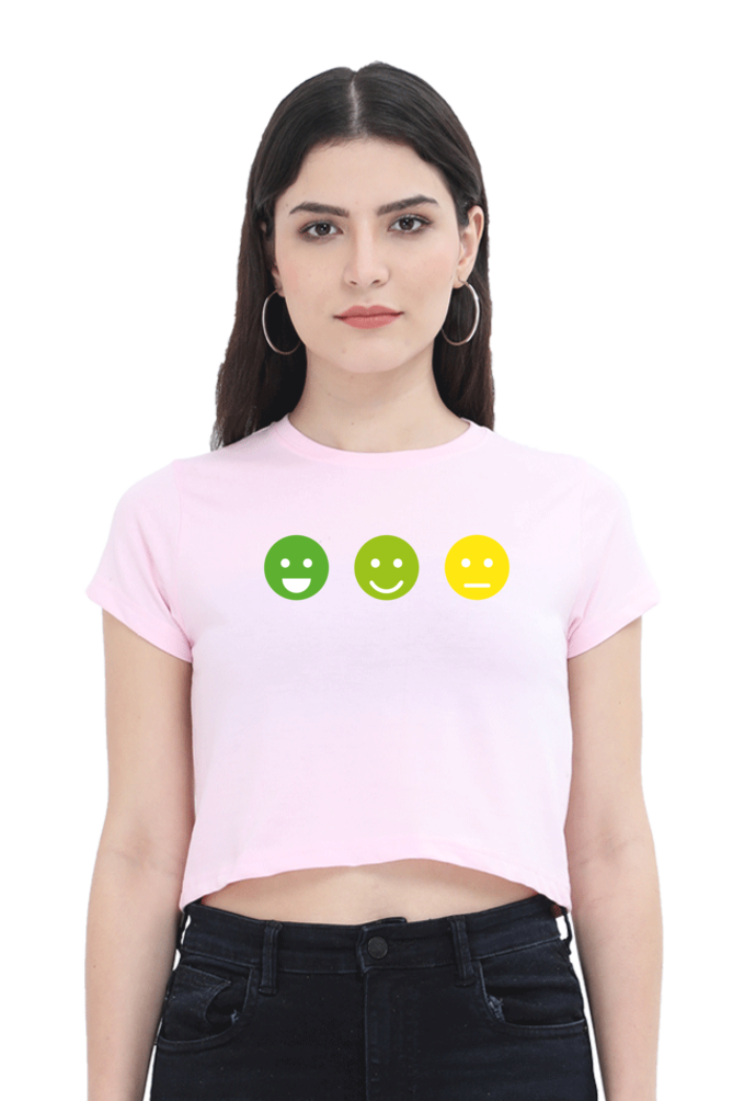 Smiley Printed Women Crop Top | Evrbay