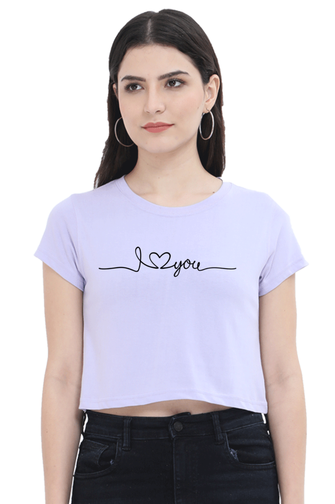 I Love You Printed Women Crop Top | Evrbay