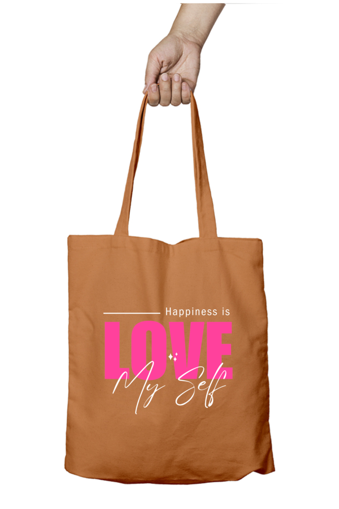 Happiness Is Love Myself Tote Bag With Zipper | Evrbay