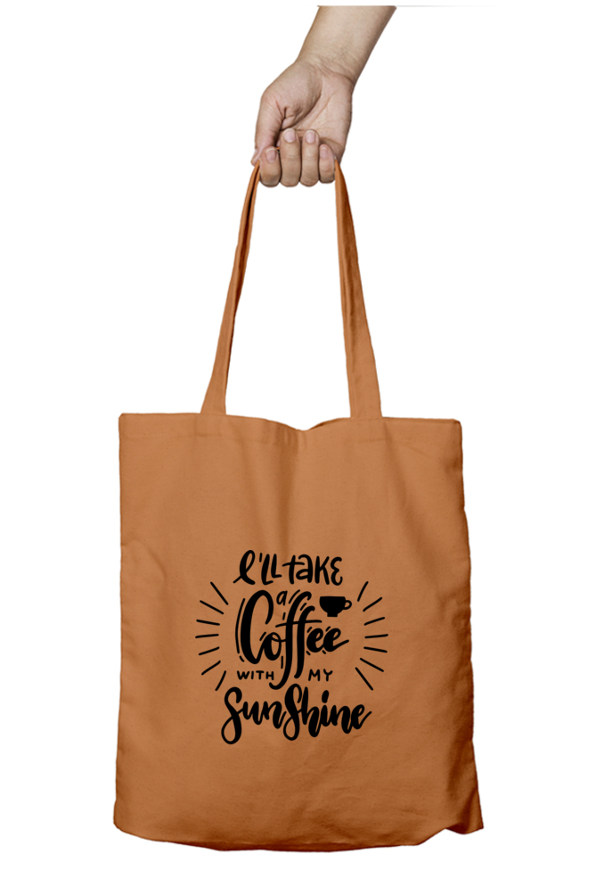 I'LL Take A Coffee With My Sunshine Tote Bag With Zipper | Evrbay