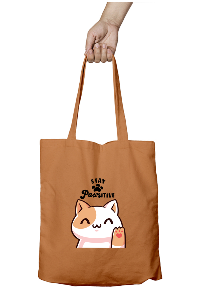 Stay Positive Tote Bag With Zipper | Evrbay