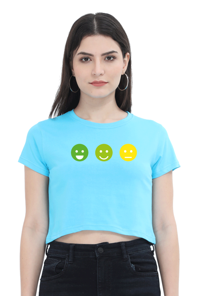 Smiley Printed Women Crop Top | Evrbay