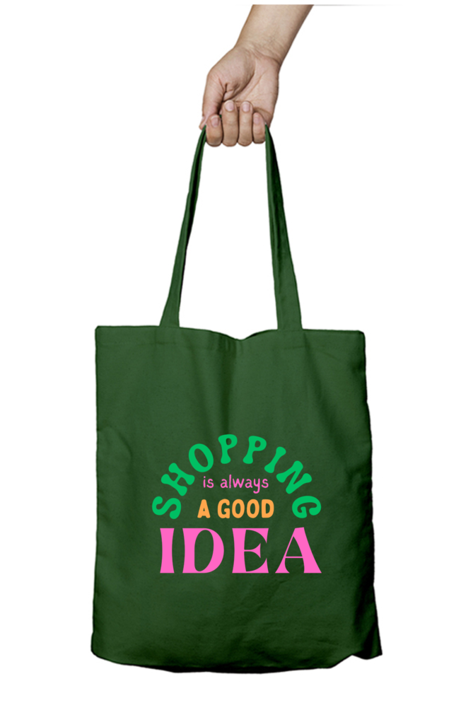 Shopping Is Always A Good Idea Tote Bag With Zipper | Evrbay