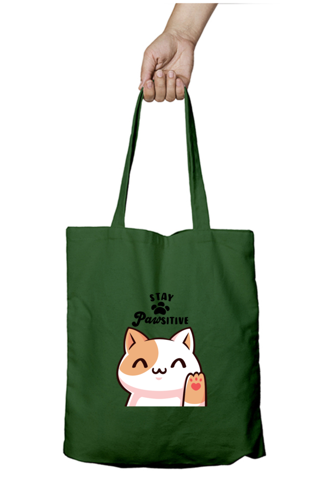 Stay Positive Tote Bag With Zipper | Evrbay