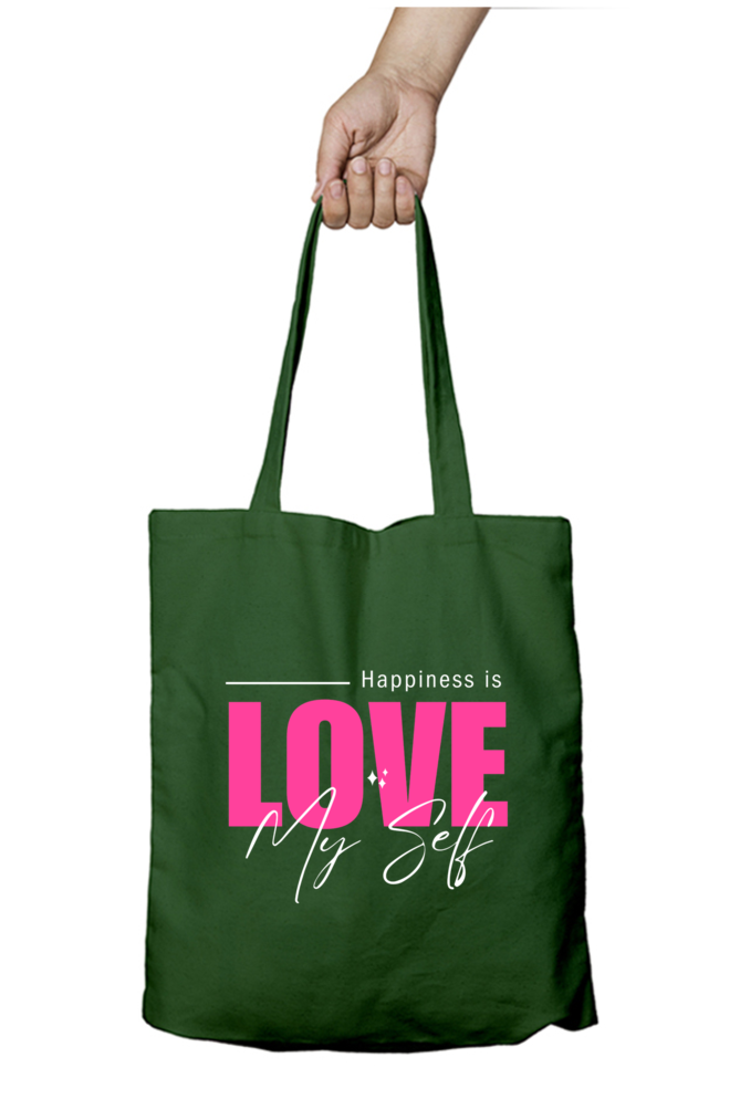 Happiness Is Love Myself Tote Bag With Zipper | Evrbay