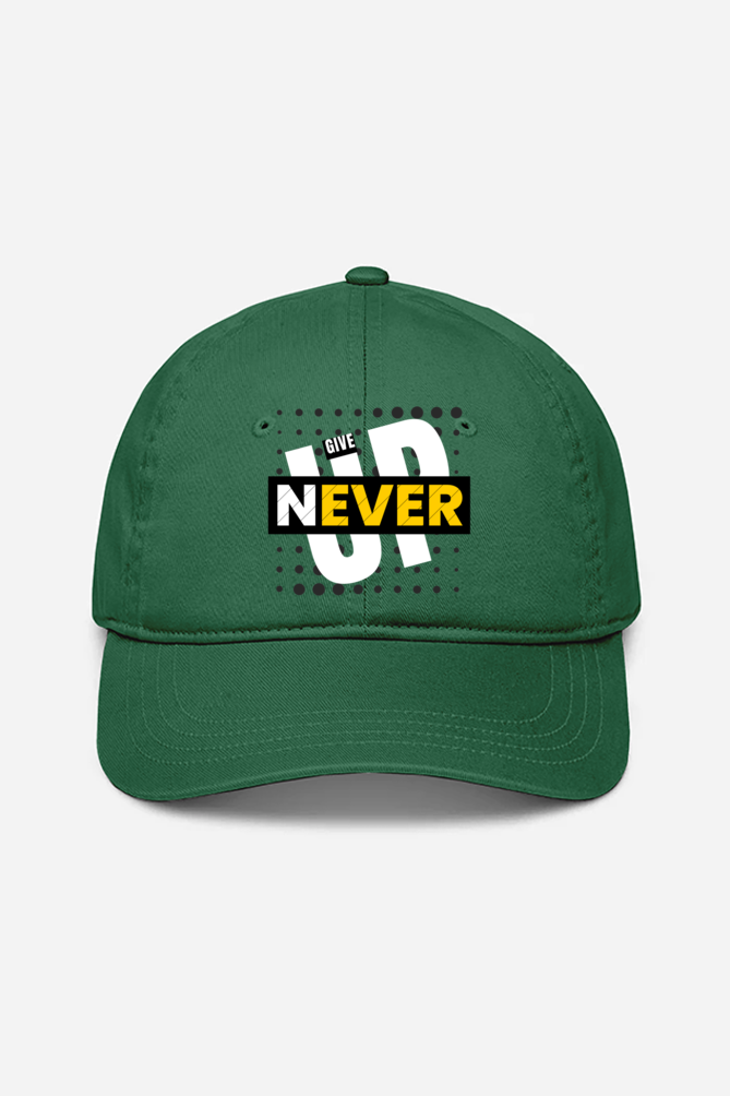 Never Give Up Printed Unisex Caps | Evrbay