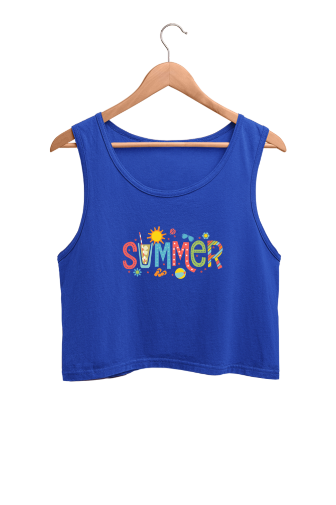 Summer Printed Women Crop Tank Top | Evrbay