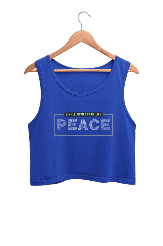 Peace Printed Women Crop Tank Top | Evrbay