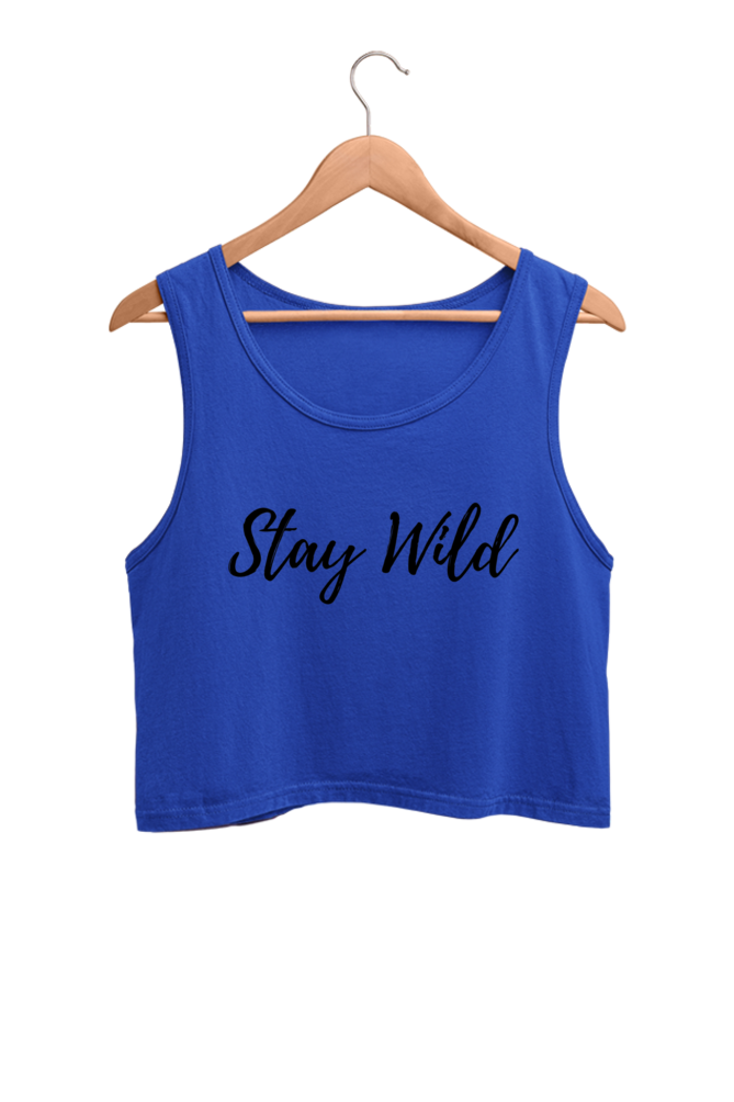 Stay Wild Printed Women Crop Tank Top | Evrbay