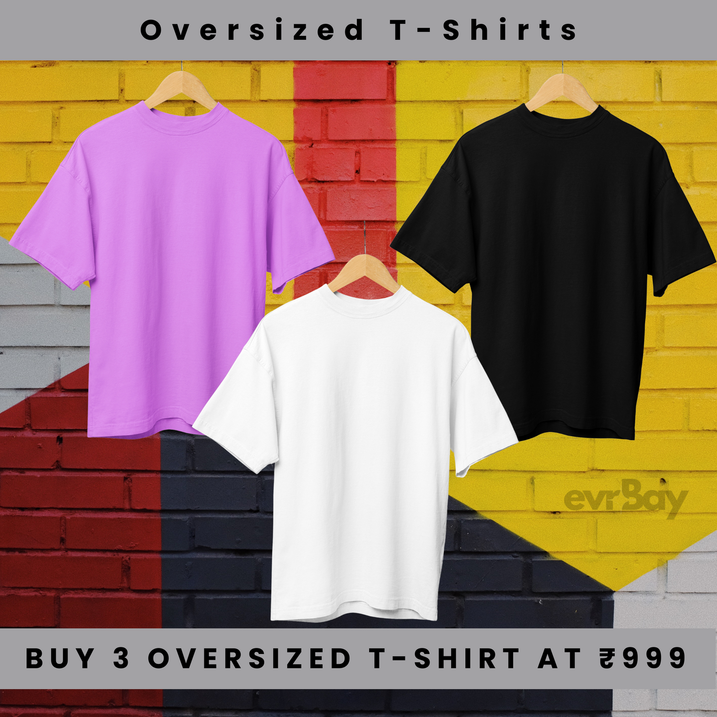 Triple Treat Oversized Tee Combo - 3 Pieces, 3 Colors | EvrBay