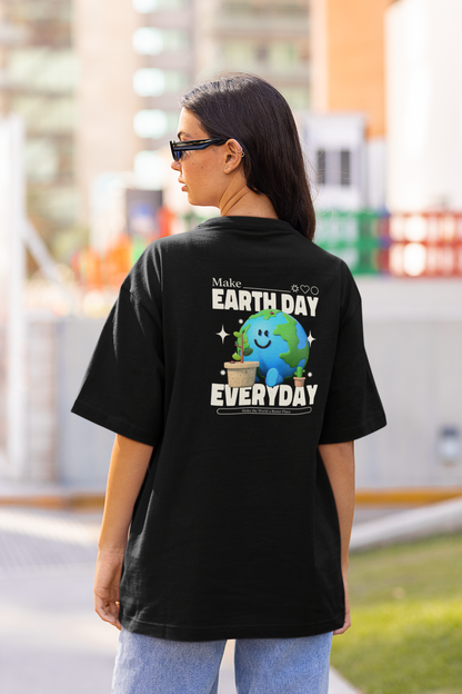 Earth Day Harmony Dual Print Oversized Tees | EVRBAY |Unisex