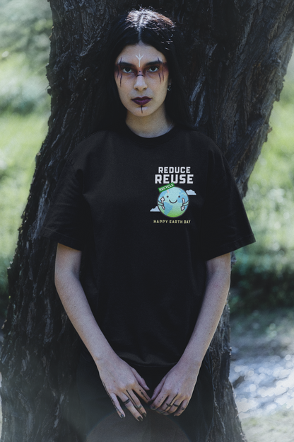 Earth Day Harmony Dual Print Oversized Tees | EVRBAY |Unisex