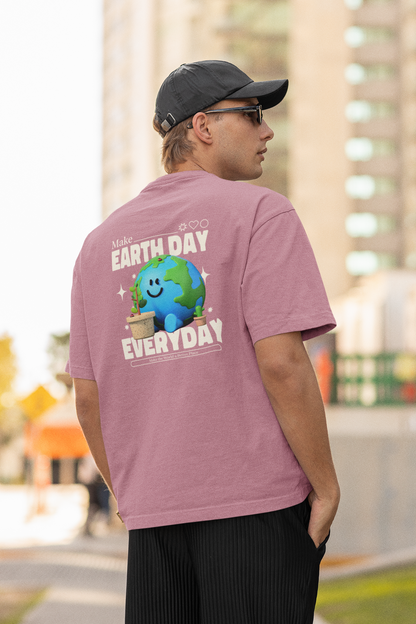 Earth Day Harmony Dual Print Oversized Tees | EVRBAY |Unisex