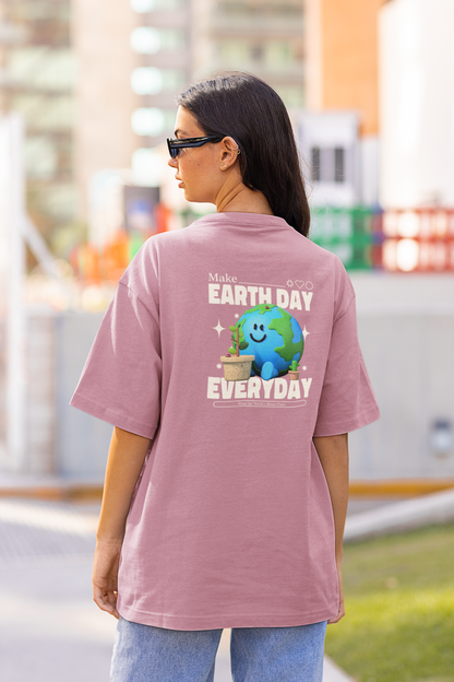 Earth Day Harmony Dual Print Oversized Tees | EVRBAY |Unisex