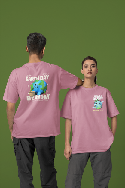 Earth Day Harmony Dual Print Oversized Tees | EVRBAY |Unisex